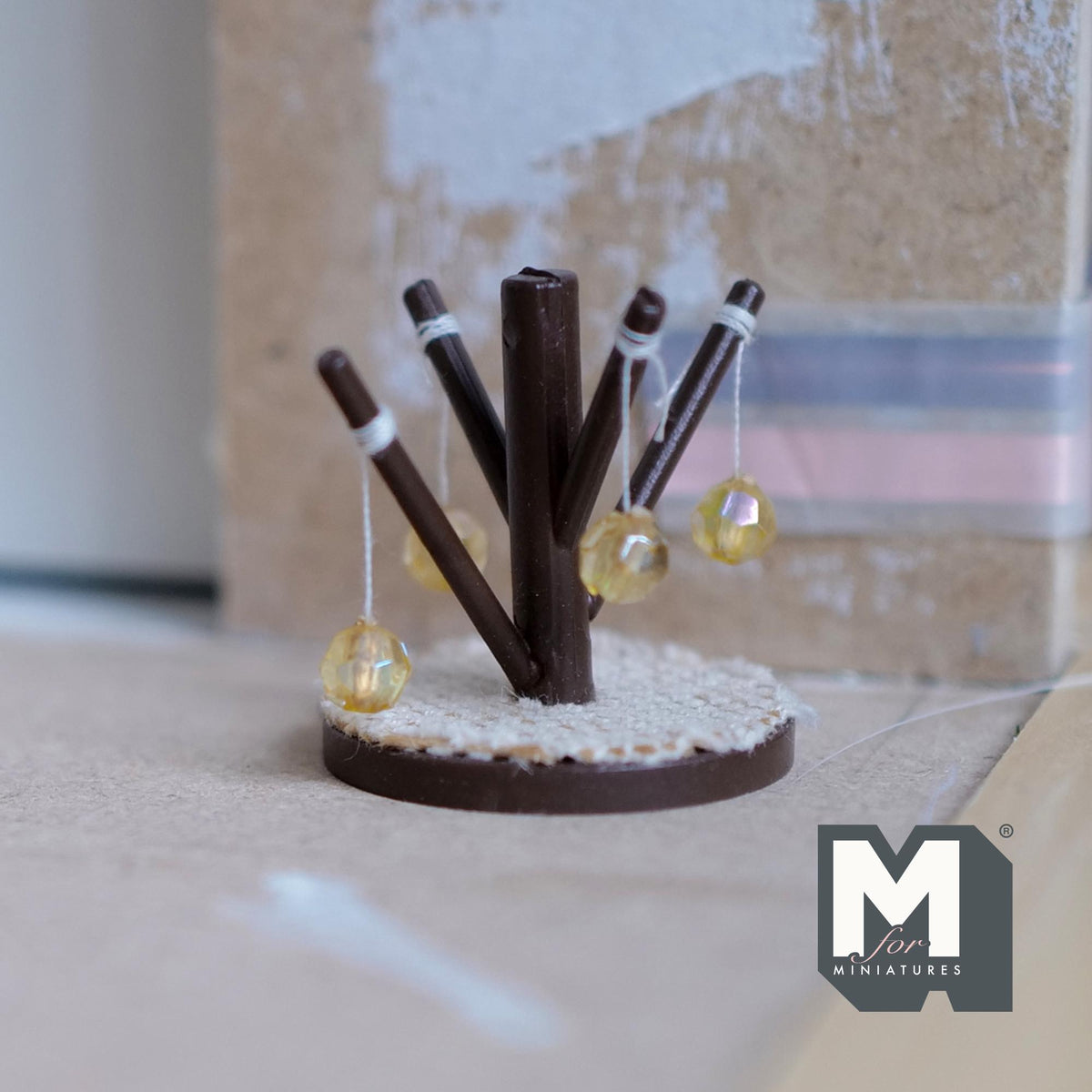 1:12 Scale Miniature Cat Tree with Scratching Posts and Ball Toys, 1-1/4 inch tall, DIY Dollhouse Supply (wood)