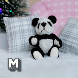 Miniature Panda Plush Doll 1:12 Dollhouse Panda Doll with Flexible Limbs 2-1-16 inch tall (from WMB) (short) - H047