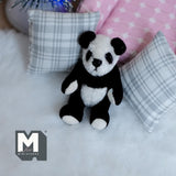 Miniature Panda Plush Doll 1:12 Dollhouse Panda Doll with Flexible Limbs 2-1-16 inch tall (from WMB) (short) - H047