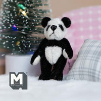 Miniature Panda Plush Doll 1:12 Dollhouse Panda Doll with Flexible Limbs 2-1-16 inch tall (from WMB) (short) - H047