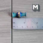 1:12 Scale Miniature Ceramic Beaker Vase, Patterned Body, White Neck, 1-1/8 inch tall, DIY Dollhouse Supply (teal)