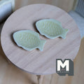 Miniature Fish Shaped Plates 1:12 Scale Dollhouse Ceramic Tableware Plates Set of 2 , 1-7/16 inch long (beige) - A075