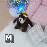 Miniature Plush Baby Bear with Toy Hat 1:12 Dollhouse Bear with Flexible Limbs 2-3/4 inch tall (from WMB) (white paws) - H047