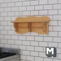 1:12 Scale Miniature Wood Wall Shelf with Scalloped Top, 2 Sections, 2-3/4 inch long, DIY Dollhouse Supply