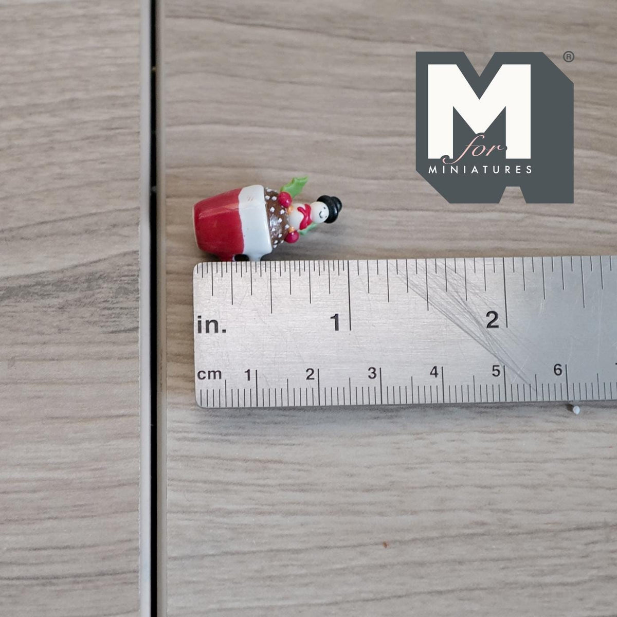 1:12 Scale Miniature Ceramic Hot Chocolate Mug with Snowman Topper, 1 inch tall, DIY Dollhouse Supply (red)