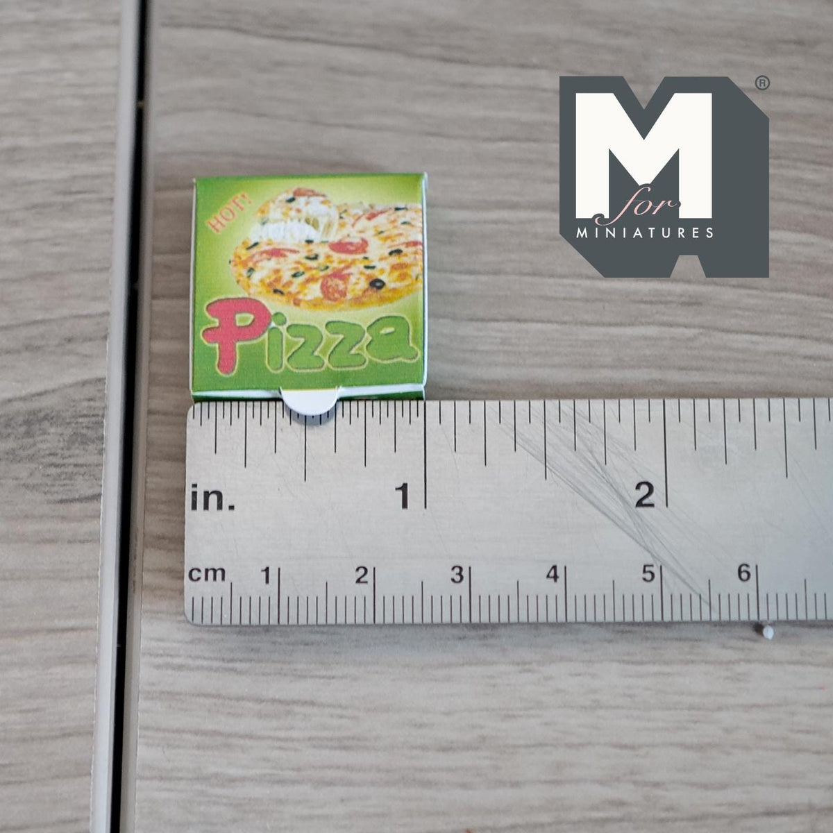 1:12 Scale Miniature Pizza with Box, 7/8 inch dia., DIY Dollhouse Supply