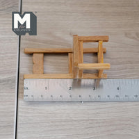 Miniature Open Back Dining Chair 1:12 Scale Dollhouse Furniture Wood Chair 3-1/2 inch tall (brown) - K022