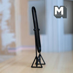 Miroir psyché miniature à l'échelle 1:12, ovale, sur pied pivotant, 13,2 cm (5-3/16 pouces) de hauteur, accessoire pour maison de poupée (métal) (noir)