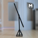 Miroir psyché miniature à l'échelle 1:12, ovale, sur pied pivotant, 13,2 cm (5-3/16 pouces) de hauteur, accessoire pour maison de poupée (métal) (noir)