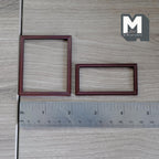 1:12 Scale Miniature Metal Photo Frames, Set of 2, 2-3/8 inch tall, DIY Dollhouse Supply (brown)