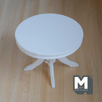 Dollhouse Round Pedestal Table 1:12 Scale Miniature Dining Table Dinner Table 3-7/8 inch dia. (white) - B004