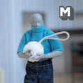 1:12 Scale Miniature Shower Loofah with Hanging Cord, 7/8 inch dia., DIY Dollhouse Supply (white)