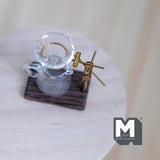 Miniature Coffee Dripper Stand with Glass Dripper and Carafe 1:12 Scale Drip Brewer - C073