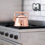 Miniature Metal Kettle with Lid 1:12 Scale Dollhouse Metal Teapot Boiler Boiling Pot 7/8 inch dia. (copper) - E097