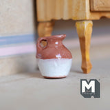 1:12 Dollhouse Supplies Miniature Clay Pottery Art Jug, Miniature Flowerpot with Handle - B076