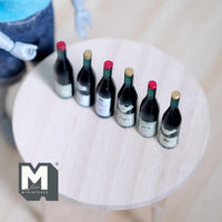 Miniature Red Wine Bottles 1:12 Scale Dollhouse Wine Bottles Set of 6 , 1-7/16 inch tall (resin) - B040