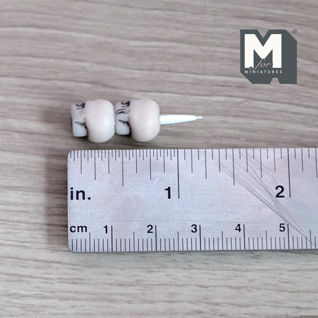 1:12 Scale Miniature Stacked Skull Candle, 1-1/4 inch tall, DIY Dollhouse Supply (not real candle)