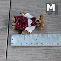 Miniature Plush Bear Dressed with Bow Tie 1:12 Dollhouse Bear 2-1/2 inch tall (from WMB) - H047