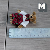 Miniature Plush Bear Dressed with Bow Tie 1:12 Dollhouse Bear 2-1/2 inch tall (from WMB) - H047