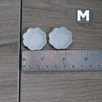 1:12 Scale Miniature Ceramic Scalloped Plates, Blue Edged Rim, Set of 2, 1-1/8 inch dia., DIY Dollhouse Supply
