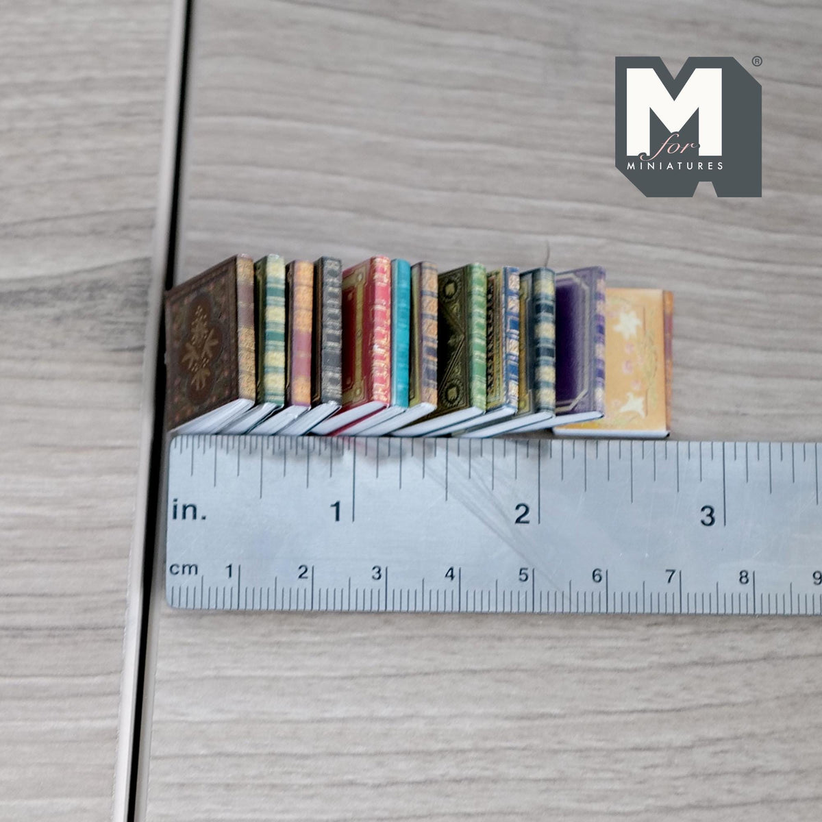 Assorted 1:12 Miniature Hardcover Book Set of 12 (all blank pages) - C039