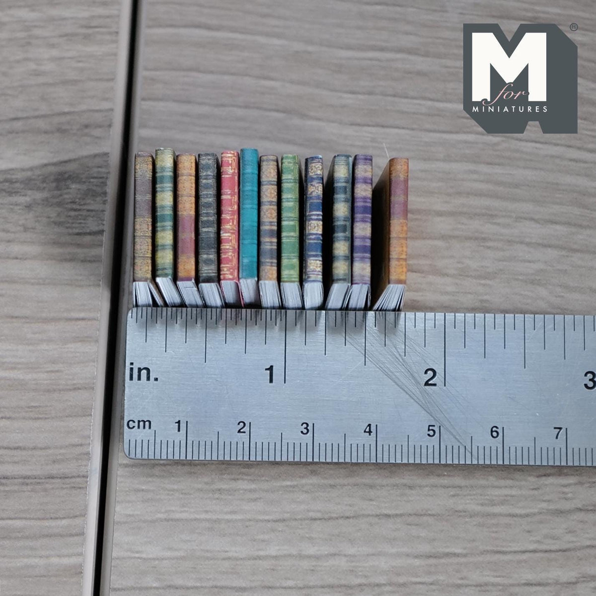 Assorted 1:12 Miniature Hardcover Book Set of 12 (all blank pages) - C039