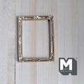 1:12 Scale Miniature Ornate Rectangular Picture Frame, Slim Border, 2-3/16 inch tall, DIY Dollhouse Supply (gold) (resin)