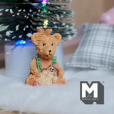 Miniature Bear Doll Holding Little Girl Doll 1:12 Scale 1-1/4 inch tall (resin) - G033