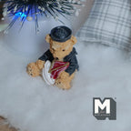 Figurine miniature d'ourson à l'échelle 1:12 en tenue de marin avec voilier, 2,5 cm de haut, fourniture pour maison de poupée à faire soi-même (résine)