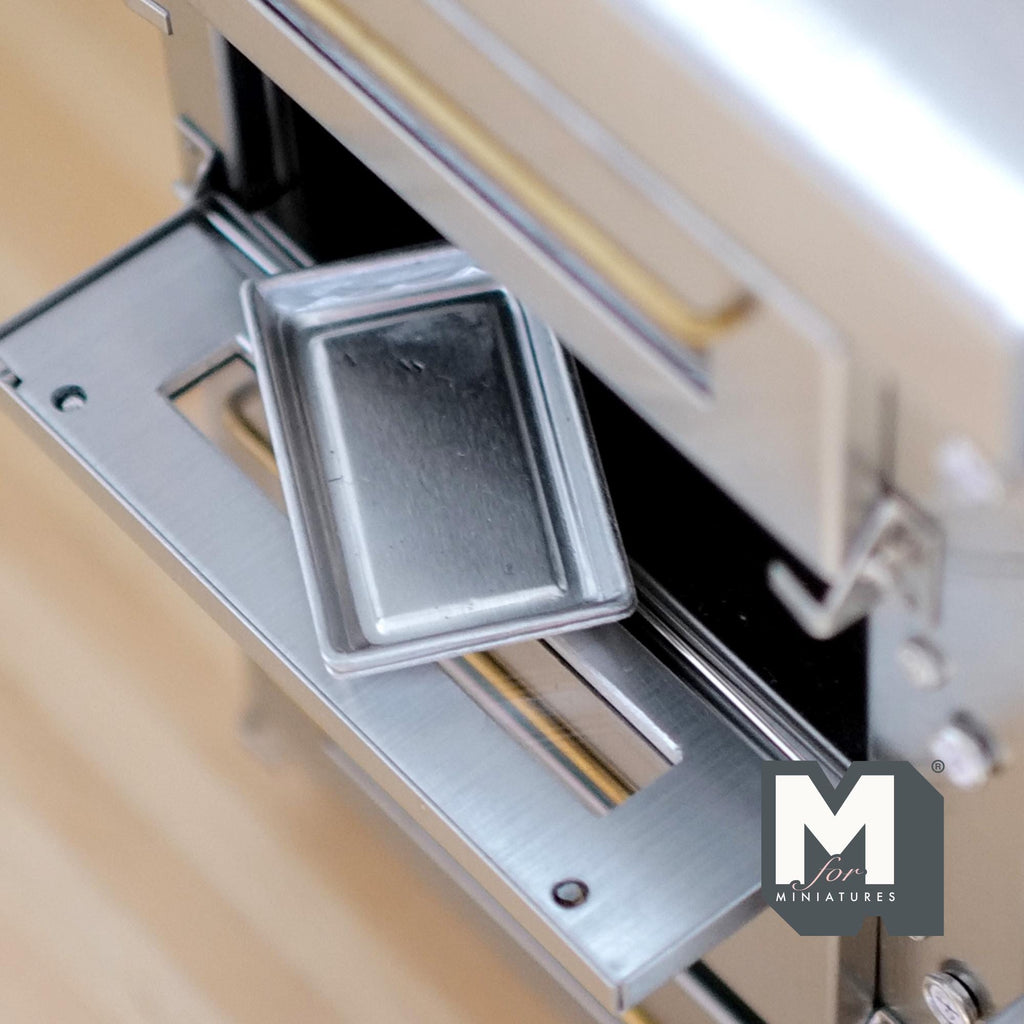 1:12 Scale Miniature Aluminum Baking Pans, Set of 2, 1-9/16 inch long, DIY Dollhouse Supply