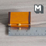 Miniature Leather Chest Box 1:12 Scale Dollhouse Decoration Storage Blanket Chest Box 2-5/16 inch long (light brown) - C083