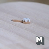 Miniature Cleaning Brush 1:12 Scale Dollhouse Scrub Brush 1-1/8 inch long (wood) (white bristles) - F049