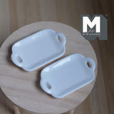 Dollhouse Kitchen Serving Tray Set of 2 , 1:12 Scale Miniature White Food Tray 2-1/16 inch long (resin) F053