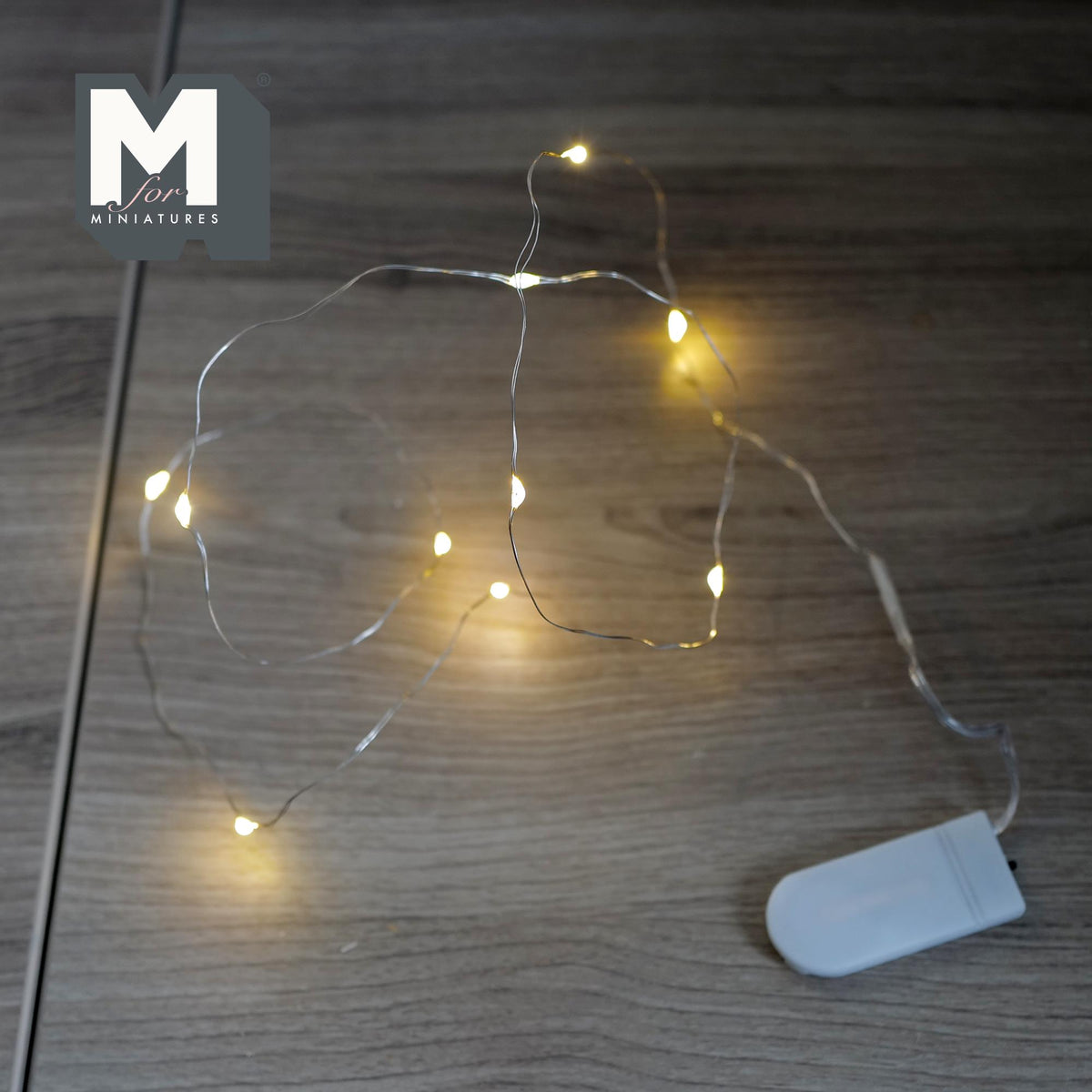 Miniature Christmas Garland Light Strip with 10 Mini LED Lights Battery Powered 35 Inch Long - B020