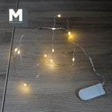 Miniature Christmas Garland Light Strip with 10 Mini LED Lights Battery Powered 35 Inch Long - I038