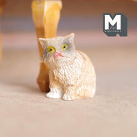 Miniature Orange Cat 1:12 Scale Dollhouse Animal Kitty Cat (cast resin) (orange) - C058