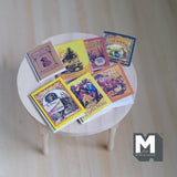 Miniature Children Book Covers 1:12 Scale Dollhouse Supplies Story Books Set of 7 , 1-3/8 inch tall (all blank pages) - C038