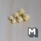 Mini Halteres Hexagonais à Escala 1:12, Conjunto de 3, 13/16 polegadas de comprimento, Acessório DIY para Casa de Bonecas (metal) (amarelo-pálido)