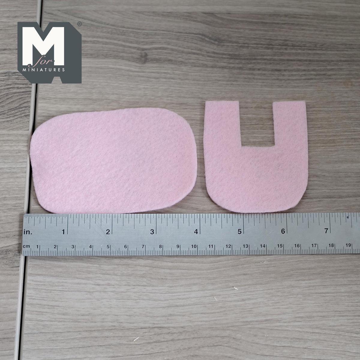 1:12 Scale Miniature Bath Mat and U Shaped Toilet Mat, Set of 2, 3-7/8 inch long, DIY Dollhouse Supply (pink)