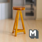 Dollhouse Supplies Pub Stool 1:12 Scale Miniature Furniture Bar Stool High Stool 2-15/16 inch tall (wood) (brown) - C011