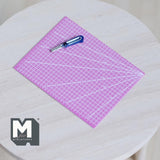 Miniature Cutting Mat and Knife 1:12 Scale Craft Mat Cutting Board (cardstock) (pink) - C037