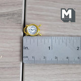 Miniature Metal Alarm Clock Twin Bell 1:12 Scale Dollhouse Supplies Bell Clock 5/8 inch tall (gold) - H025