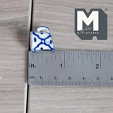 Miniature Ceramic Milk Jug 1:12 Scale Dollhouse Supplies Kitchenware Jar 5/8 inch tall (blue)- A026