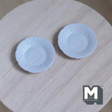 Miniature Dining Plates Set of 2 , 1:12 Scale Dollhouse Supplies Tableware 1 inch dia. (metal) (light gray) - A029