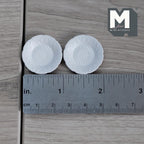 1:12 Scale Miniature Metal Dining Plates, Set of 2, 1 inch dia., DIY Dollhouse Supply (light blue)