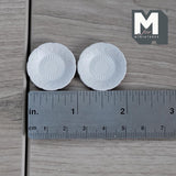 Miniature Dining Plates Set of 2 , 1:12 Scale Dollhouse Supplies Tableware 1 inch dia. (metal) (light gray) - A029