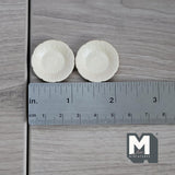 Miniature Dining Plates Set of 2 , 1:12 Scale Dollhouse Supplies Tableware 1 inch dia. (metal) (beige) - A029