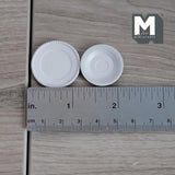 Miniature Dining Plates 1:12 Scale Dollhouse Supplies Tableware Serving Plates Set of 2 , 1-1/8 inch dia. (metal) (light gray) - A027
