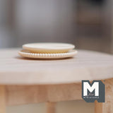 Miniature Dining Plates 1:12 Scale Dollhouse Supplies Tableware Serving Plates Set of 2 , 1-1/8 inch dia. (metal) (beige) - A027