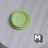 Miniature Dining Plates 1:12 Scale Dollhouse Supplies Tableware Serving Plates Set of 2 , 1-1/8 inch dia. (metal) (light green) - A027